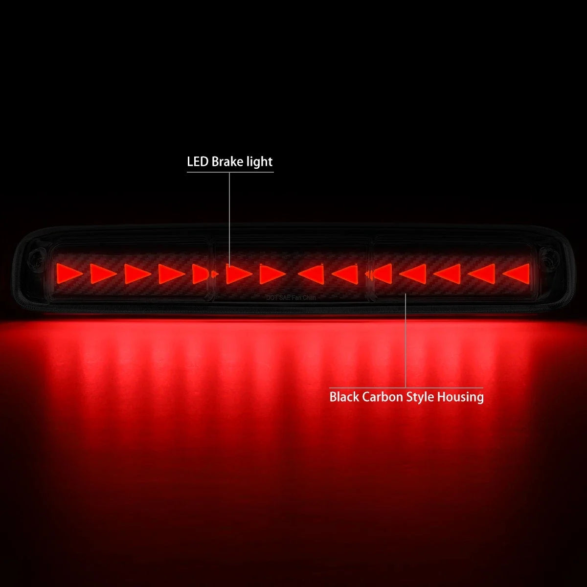 LED Carbon 3rd Third Brake Light for Silverado Sierra (1996–2007)