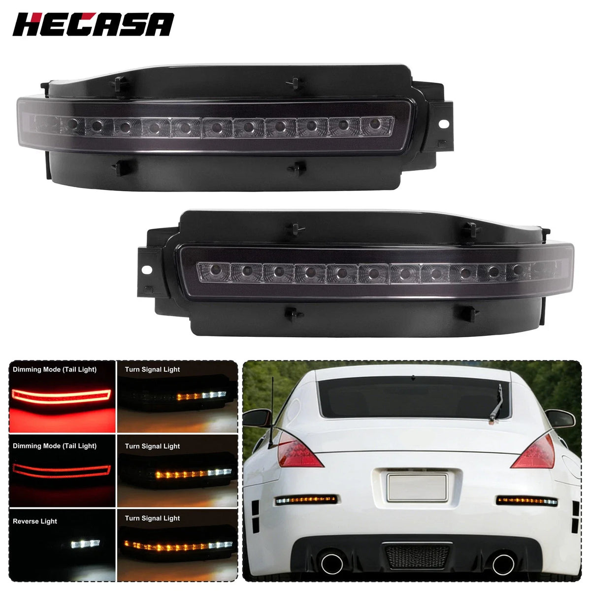Tail Brake Lamp Smoked LED Sequential for Nissan 350Z Z33 2003-2009
