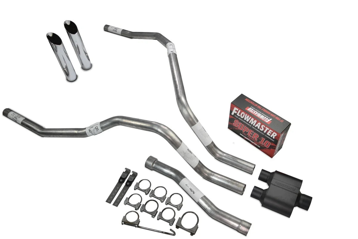 Dual Exhaust for Nissan Titan (2004–2006) 2.5 Inch Flowmaster Slash Cut Tip