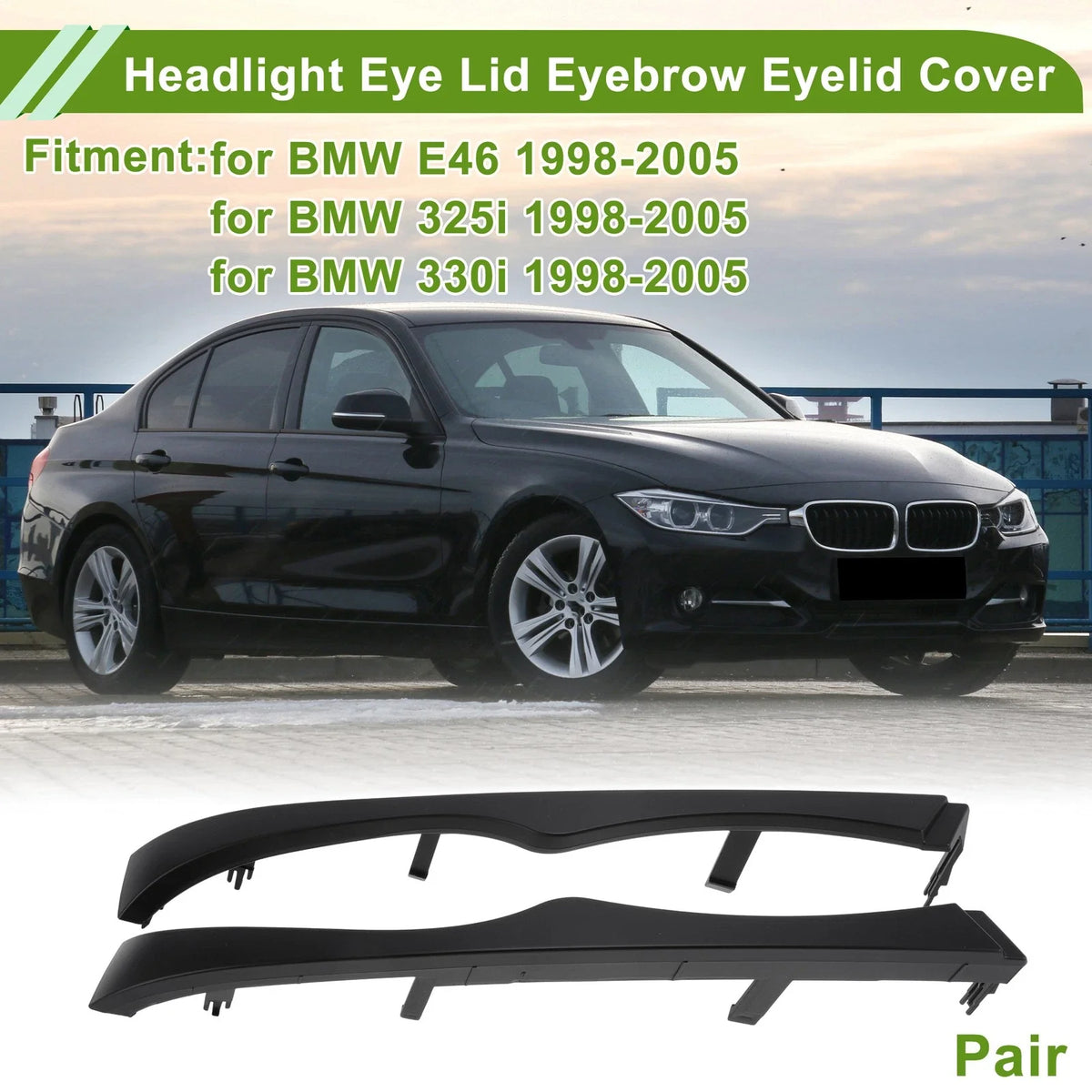 Headlight Eyebrow Eyelid Cover for BMW E46 (2000–2007) No.51130030406