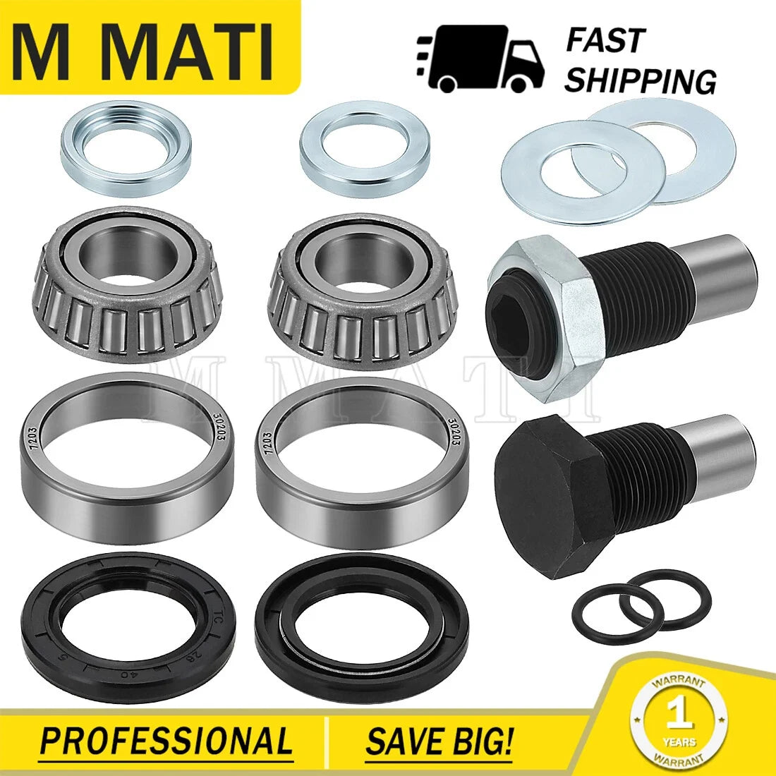 Bearing Seal Kit with Shaft for Kawasaki KVF700 KFX700 KVF360 2003-2019