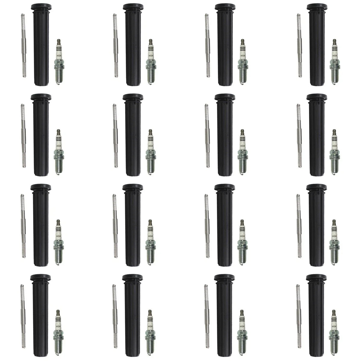 Set of 16 NGK Iridium IX Spark Plugs & Coil Boots for Charger Grand Cherokee