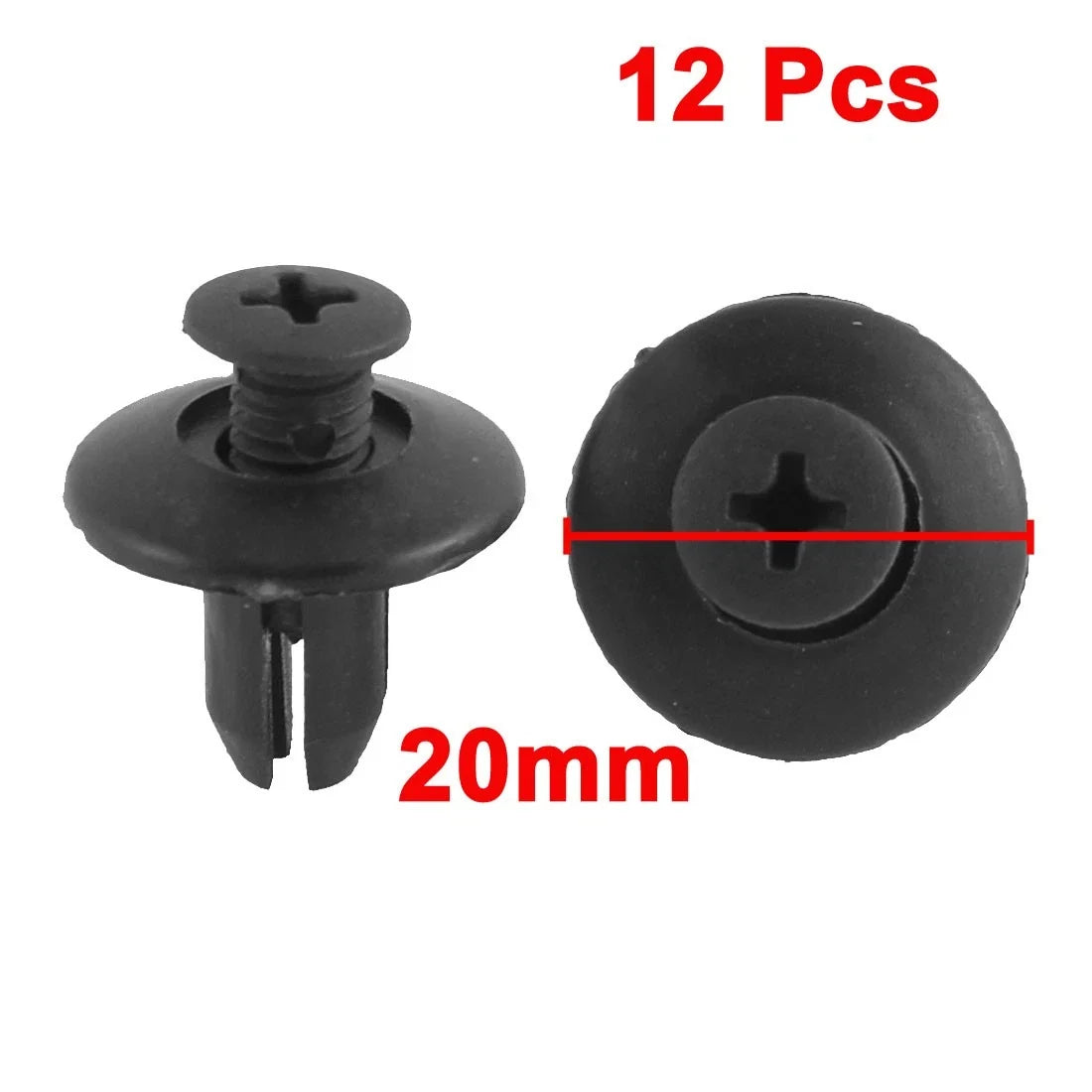 12 Pcs 8mm Hole Dia Black Fastener Rivet Push Clips for Hyundai Kia