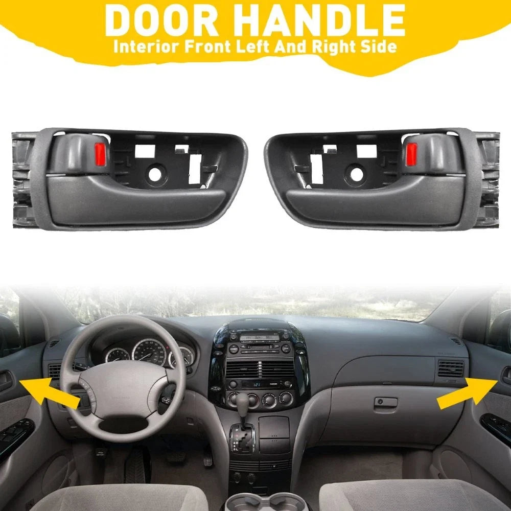 2X Front Interior Gray Door Handle for Toyota Sienna (2004–2010)