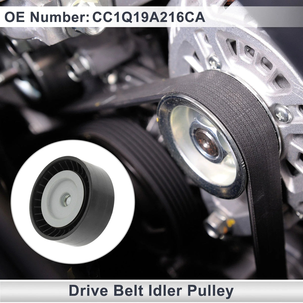 Drive Belt Idler Pulley for Ford Transit (2000–2014) No.CC1Q19A216CA 1 Pc