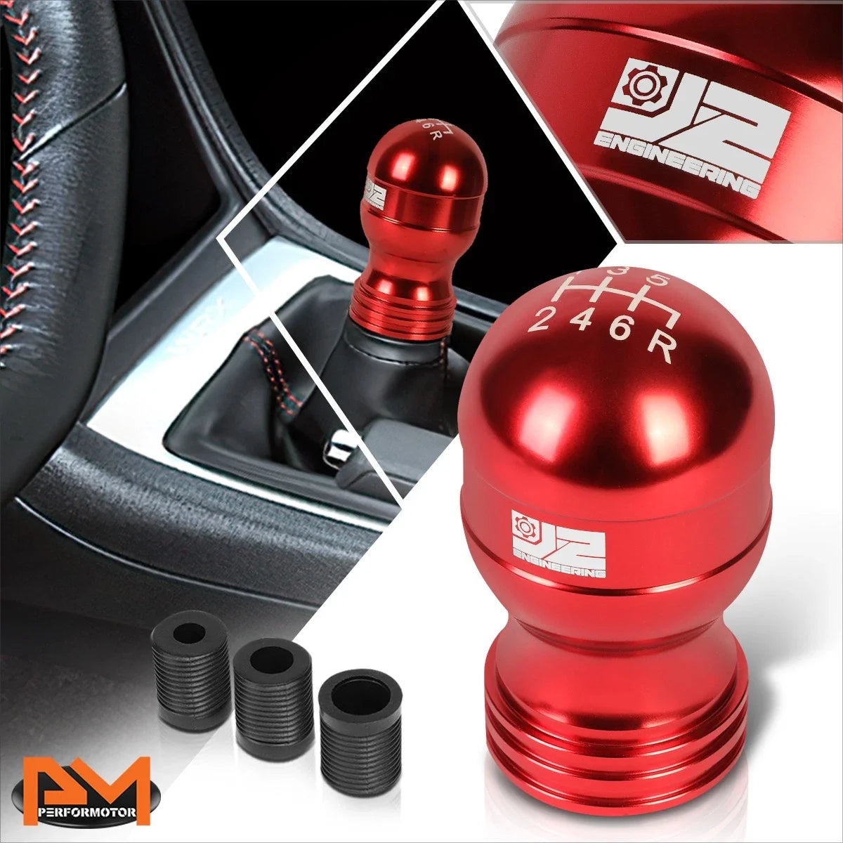 Aluminum Teardrop Shape 6-Speed Manual Shift Knob for RHD Universal Fit