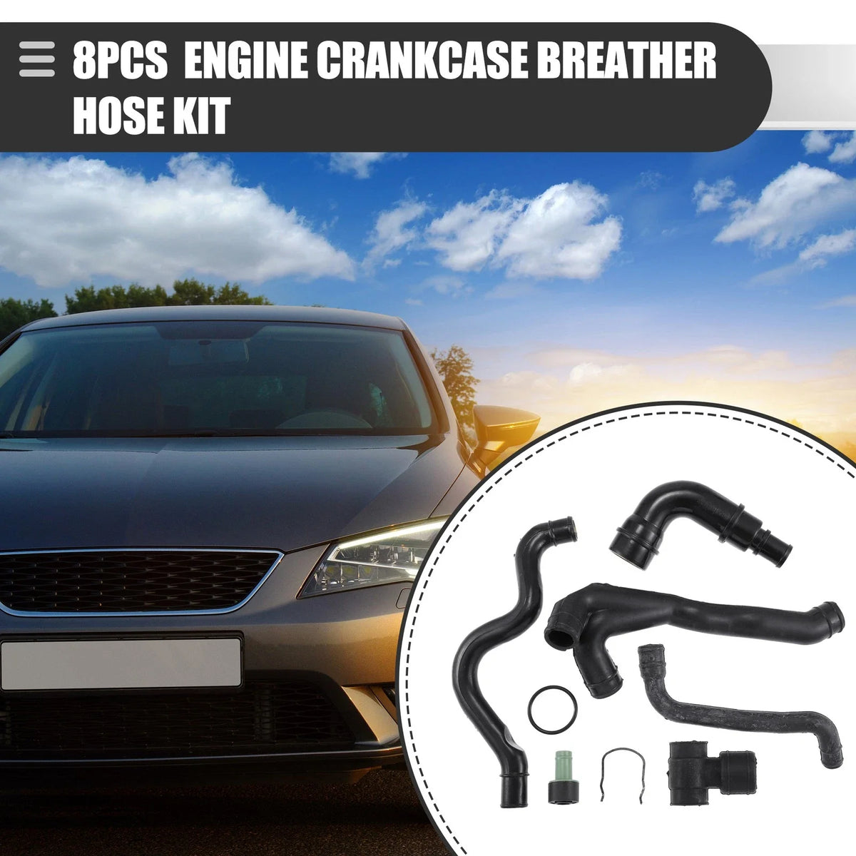 Engine Crankcase Breather Hose Pipe Valve for Audi Volkswagen (2000–2006)