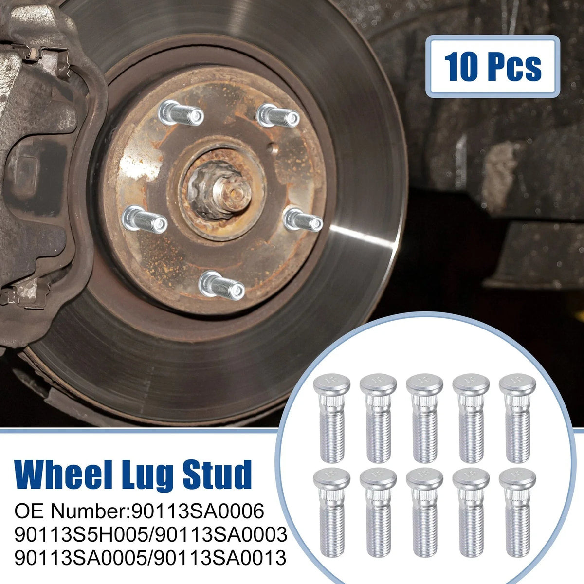 10pcs M12x1.5 Wheel Lug Stud for Honda Accord CR-V (No. 9094202067)