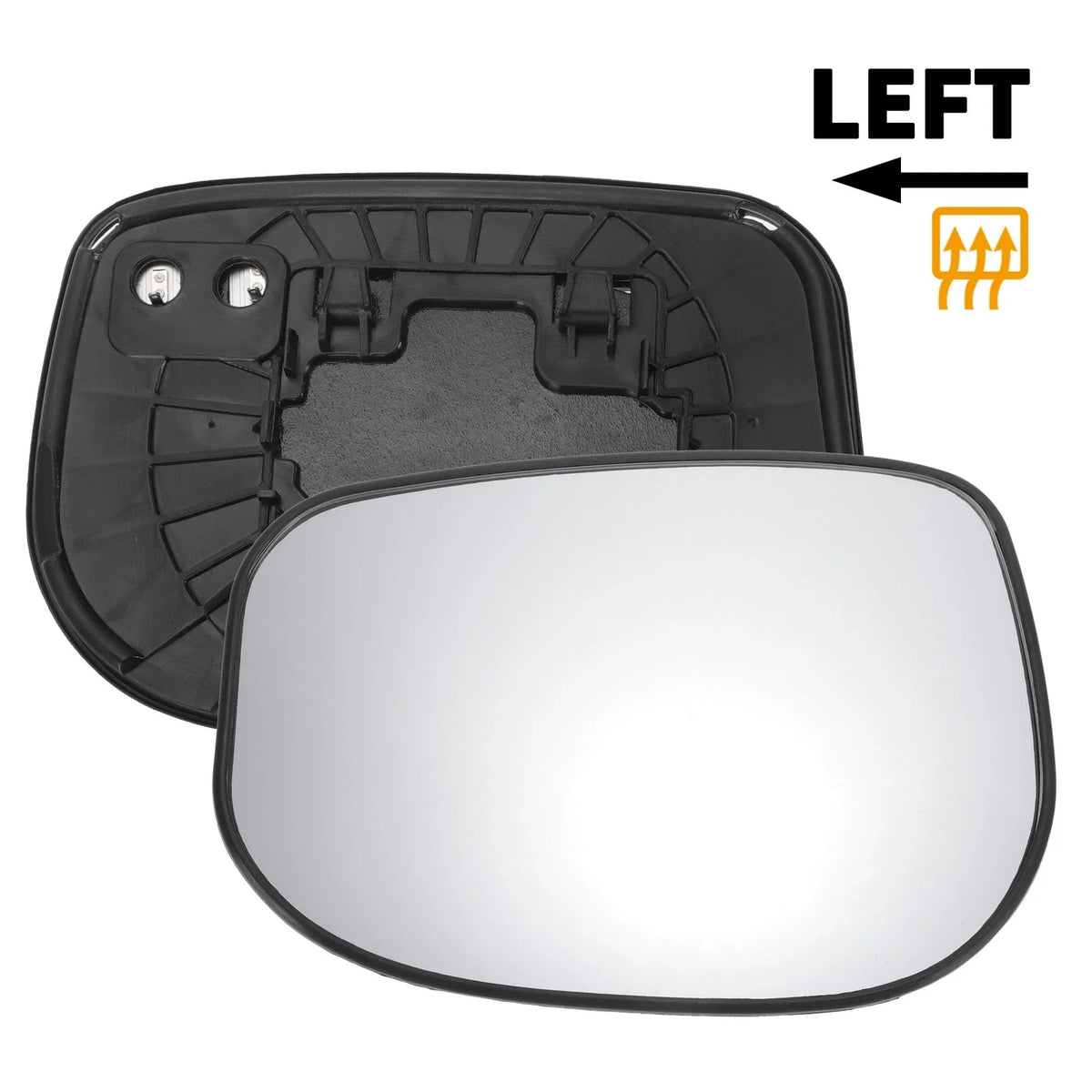Heated Left Side White Mirror Glass for Honda Jazz (2008–2015)