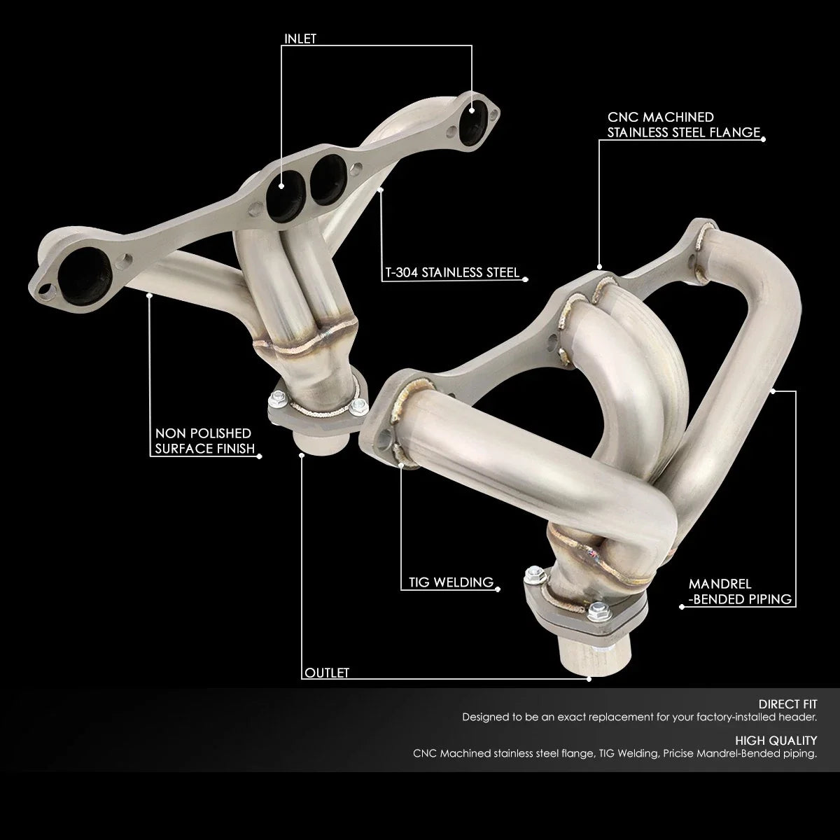 Stainless Steel Exhaust Manifold Header for Chevy SBC (1949–1953)
