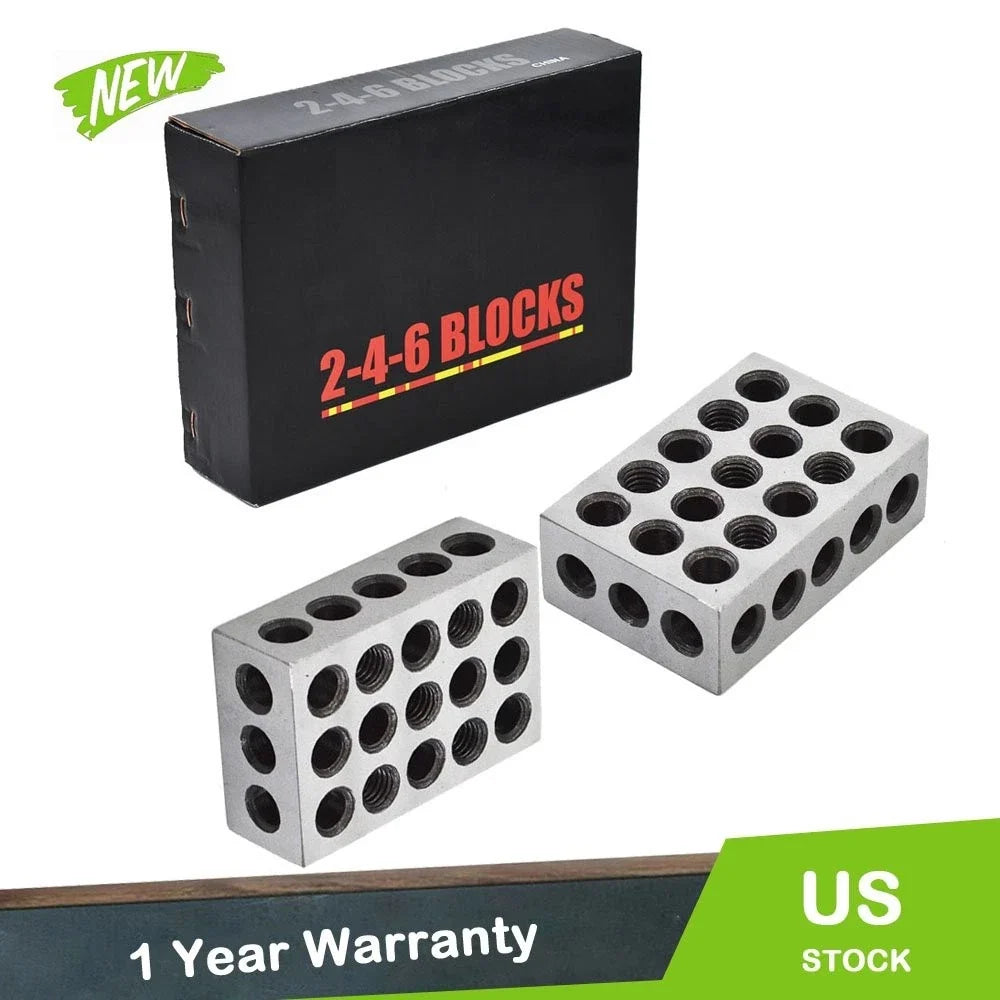 Matched Pair 2-4-6 Blocks for Machinist Precision Jig (23 Holes)