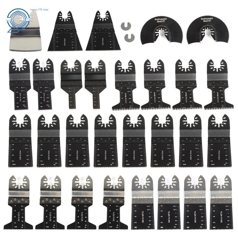 31Pcs Oscillating Tool Saw Blades for Universal Use