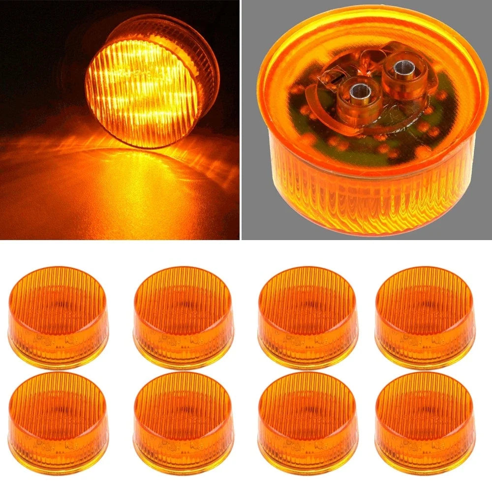 Side Marker Light Kit - 8pcs Amber for Trailer Truck (2 Inch)