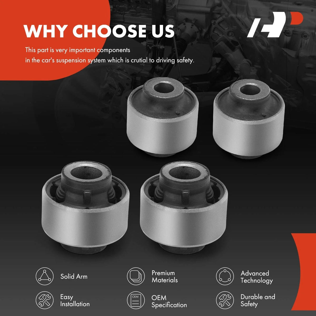 Control Arm Bushing Set - 4 Pack for Nissan Versa (2007-2019)