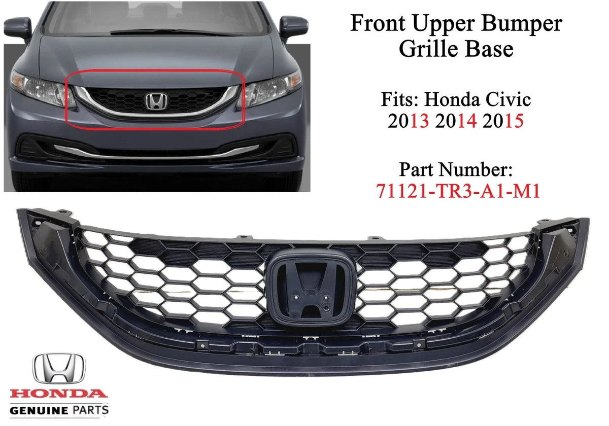 Front Bumper Grille Base for 2013–2015 Honda Civic 71121-TR3-A1