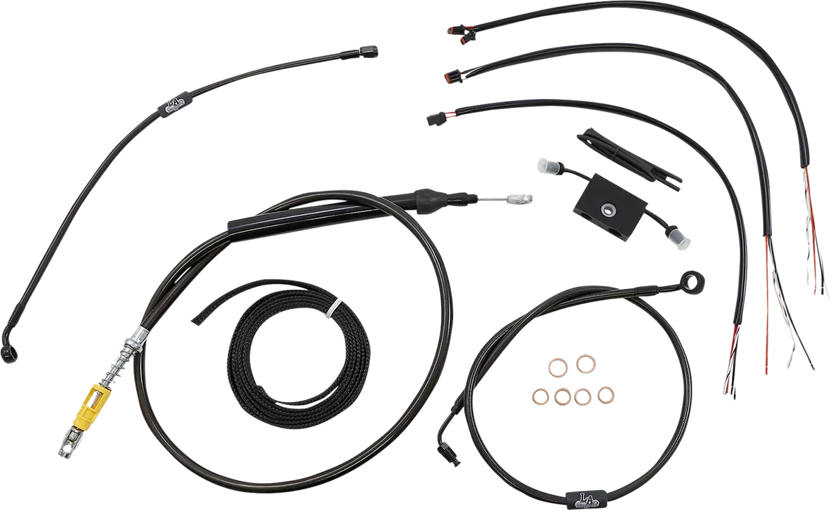 Complete Midnight Braided Cable Kit for LA Choppers (2015–2017)