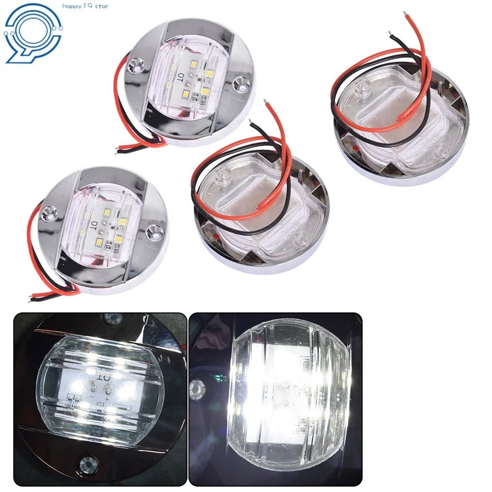 Set of 4 LED Cabin Deck Walkway Lights for Marine Boat (3")