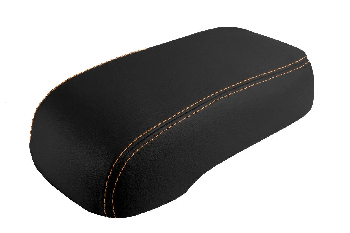 Console Lid Pull Over Cover Leather for Hummer H3 (2005–2010) Orange Stitch