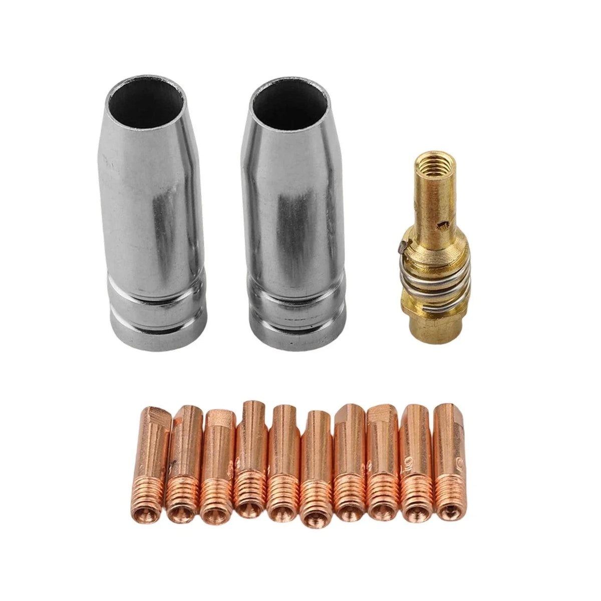 13PCS MIG Welding Kit with 10mm Copper Tips, Gas Nozzle, Gas Diffuser