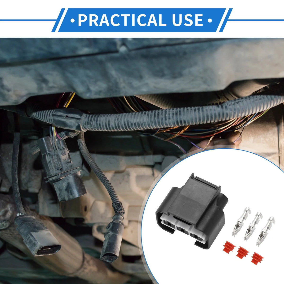 Set of 1 3 Pin Radiator Cooling Fan Connector Plug for Hyundai Kia