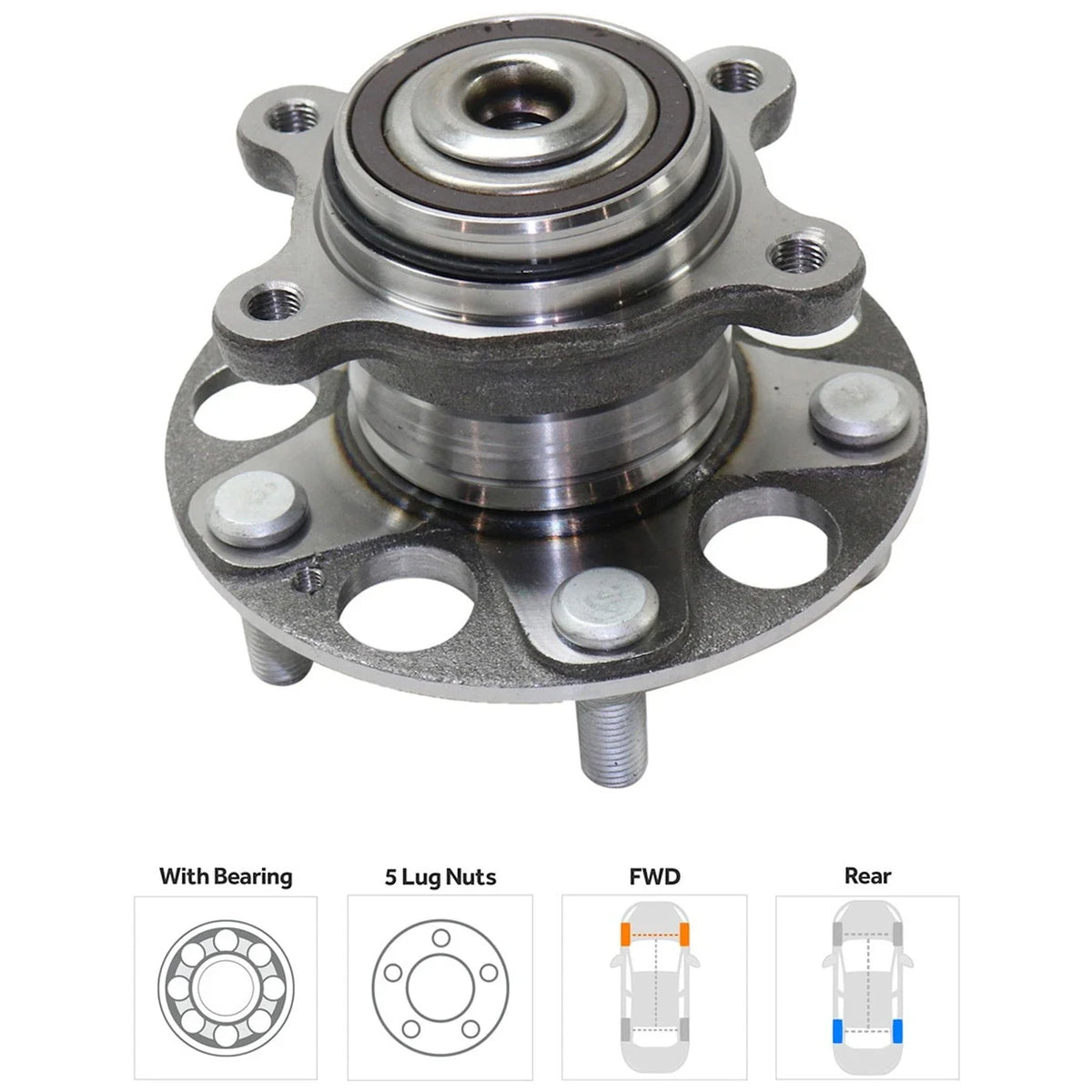 Rear Wheel Hub with Bearing for 2006-2011 Honda Civic Left/Right