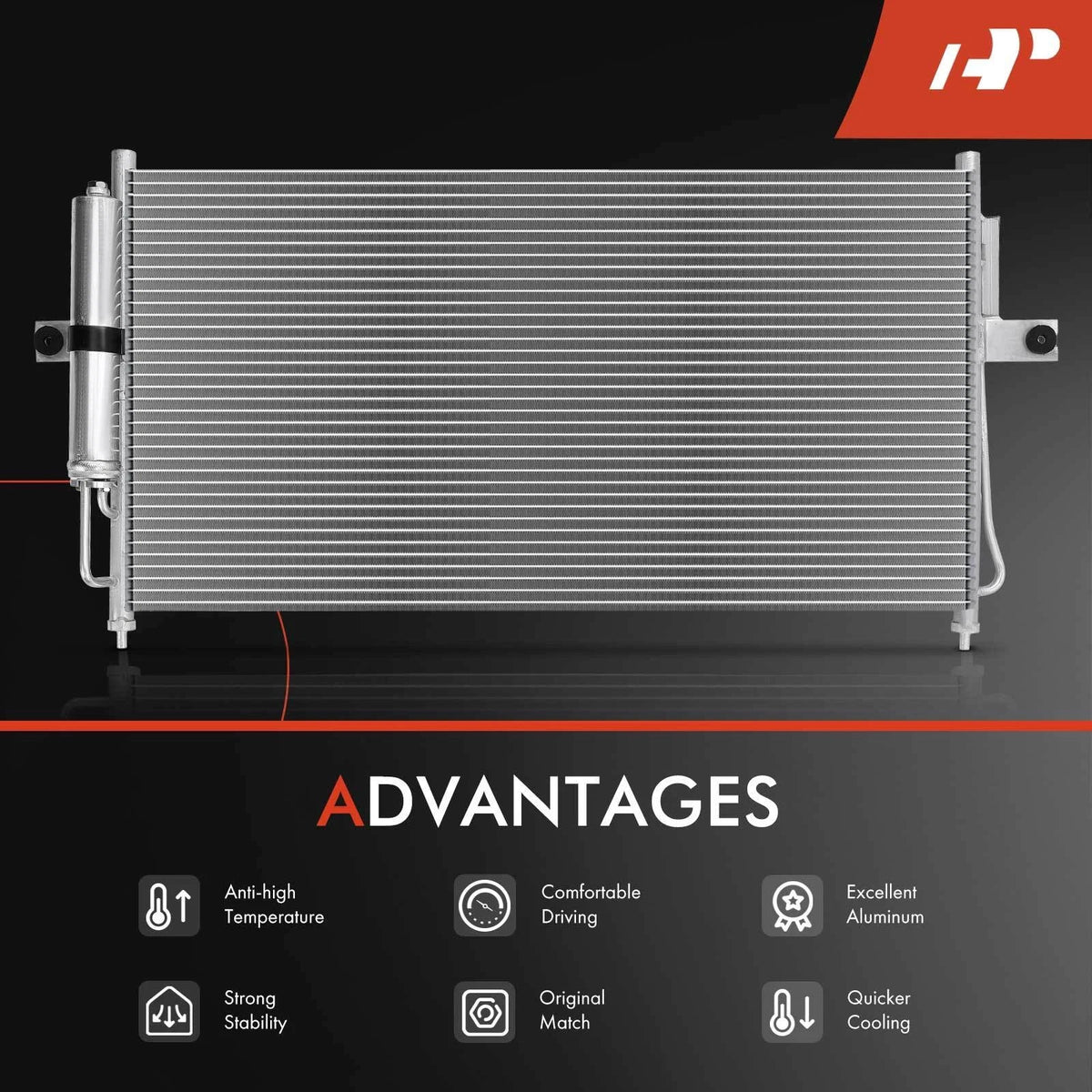 A/C Condenser for Nissan Frontier & Xterra 2003-2004 with Receiver Drier