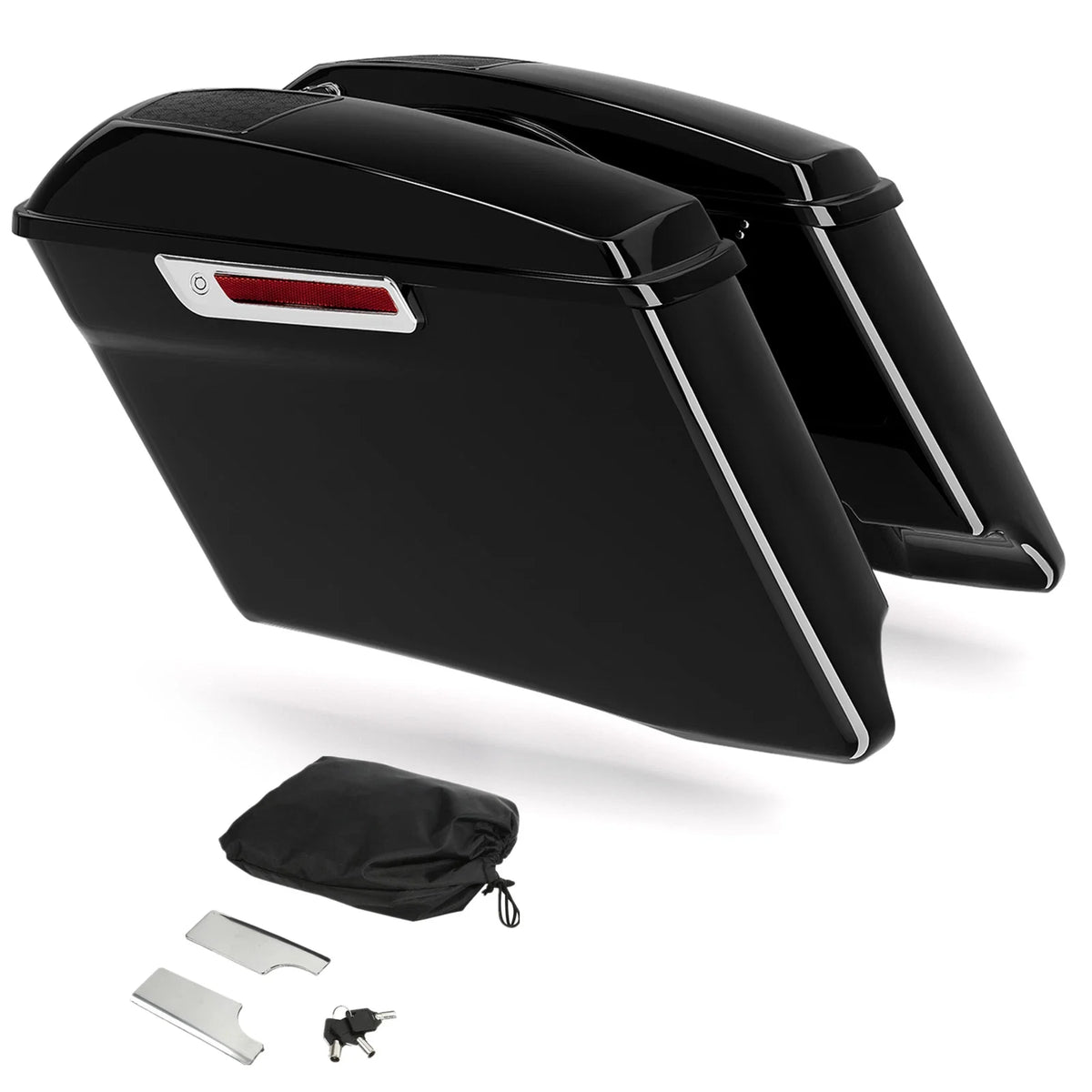 Hard Saddlebag Speaker Lids, Extended for Harley Touring (2014-2024)
