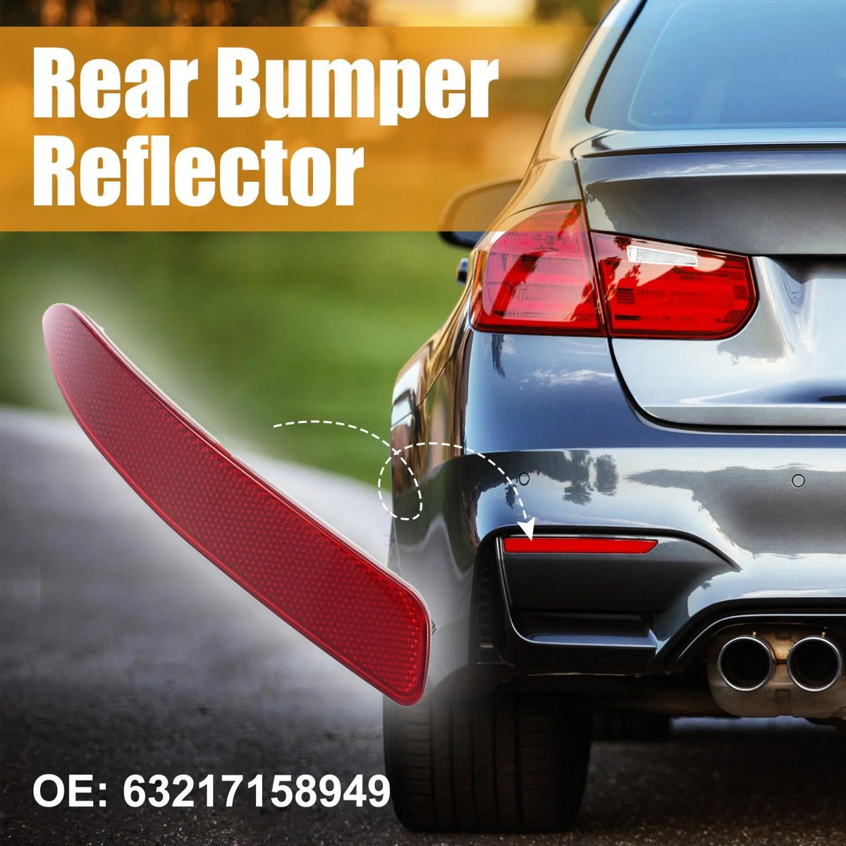Rear Bumper Reflector Strip Cover Left for BMW X5 (2007–2013) 63217158949