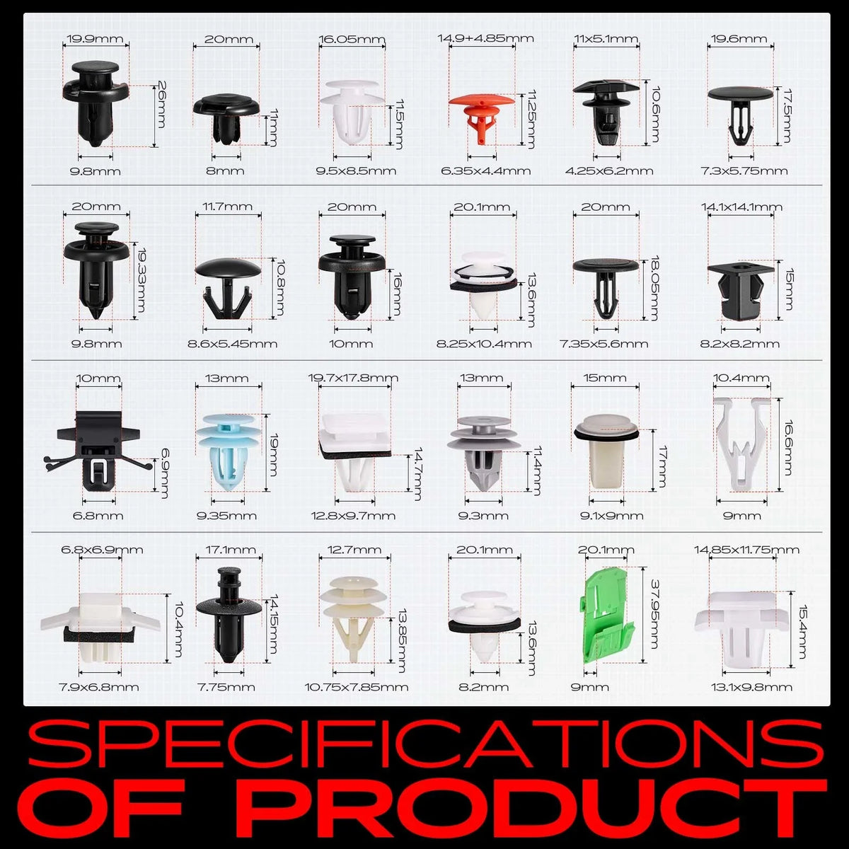 Trim Clip Retainer Kit 240Pcs for Honda CR-V (2007-2011)