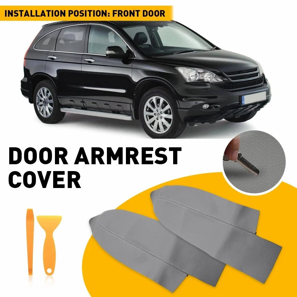 Front Leather Armrest Covers for Honda CR-V (2007–2012) - Set of 2