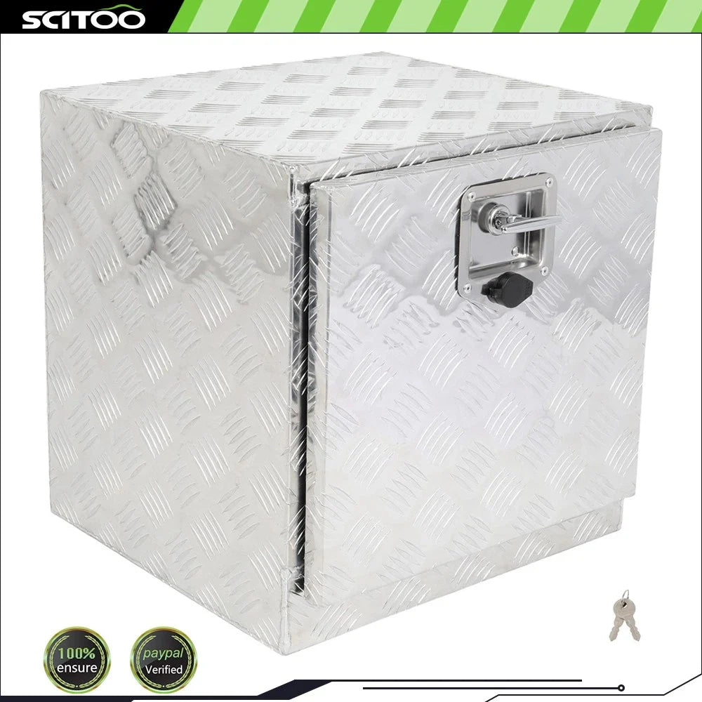 Truck Multifunctional Storage Box (18"x17"x18") - Includes 2x Chain Silver