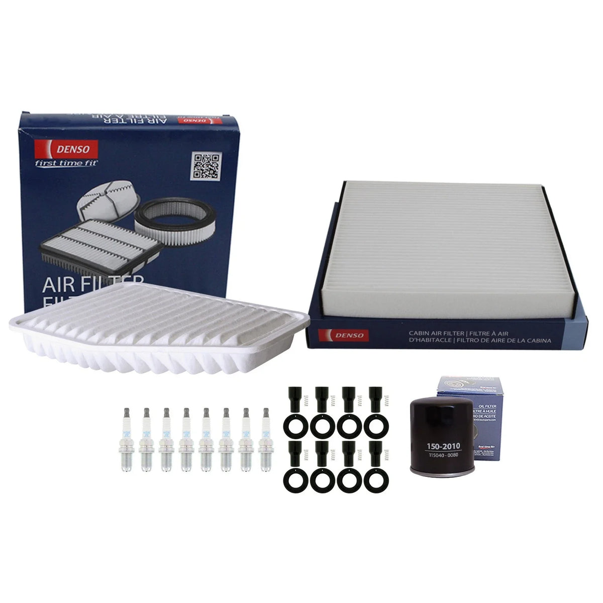 NGK 8 Spark Plug Boot & Denso Tune Up Kit for Lexus GS430 SC430 01-10