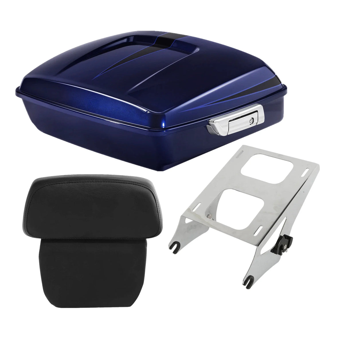 Chopped Trunk Pad Mount for Harley Street Glide 2014-2023, Zephyr Blue/Black