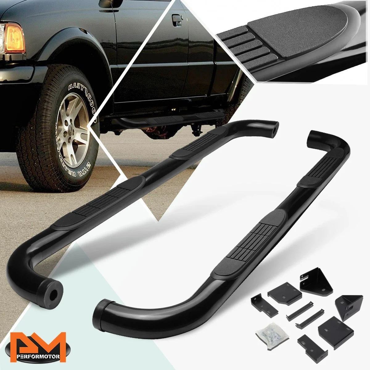 3" Side Step Running Board Nerf Bars for Ford Ranger 1998-2011