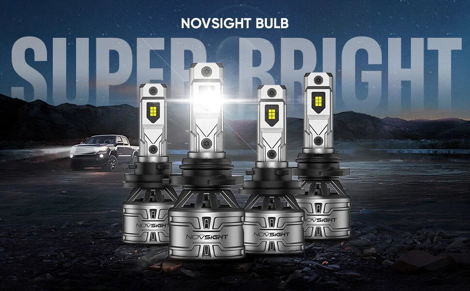 4-Pack NOVSIGHT 9005 + H11 LED Headlight Bulbs (6500K) for High Low Beam