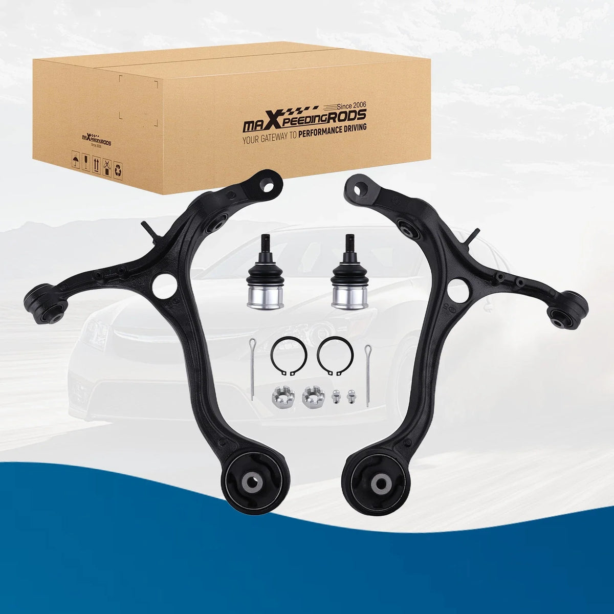 Set of 2 Front Lower Control Arms with Ball Joints for Honda Accord (2008–2012)