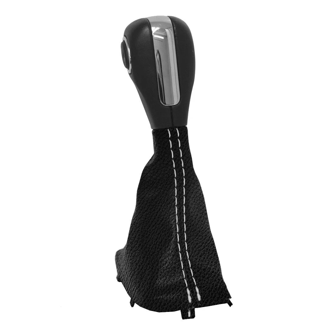 Automatic Shift Boot for Ford Explorer (2011–2019) White Stitch PVC Leather