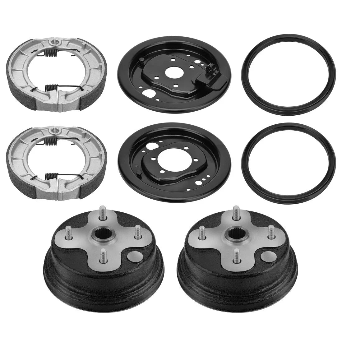 Drum Hub Plate Set - 2X Front Brake Shoes for Yamaha YFB250FW 1995-2000