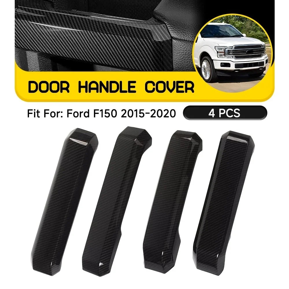 4-Piece Carbon Fiber Door Handle Covers for Ford F150 2015 to 2020