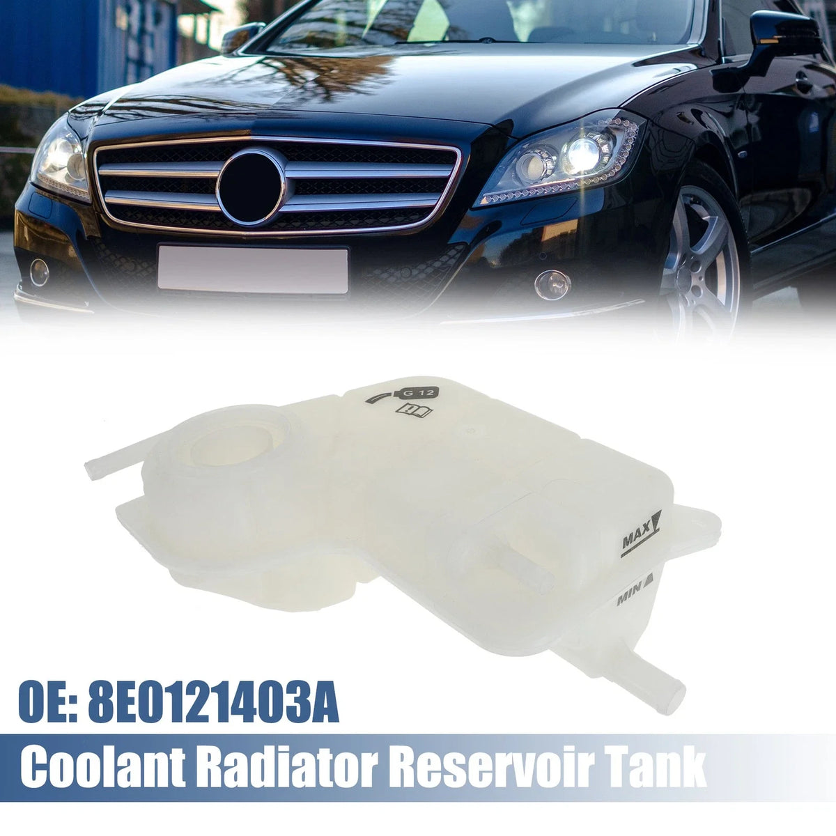Coolant Radiator Reservoir Tank 8E0121403A w/ Sensor for Audi A4 (2002–2008)