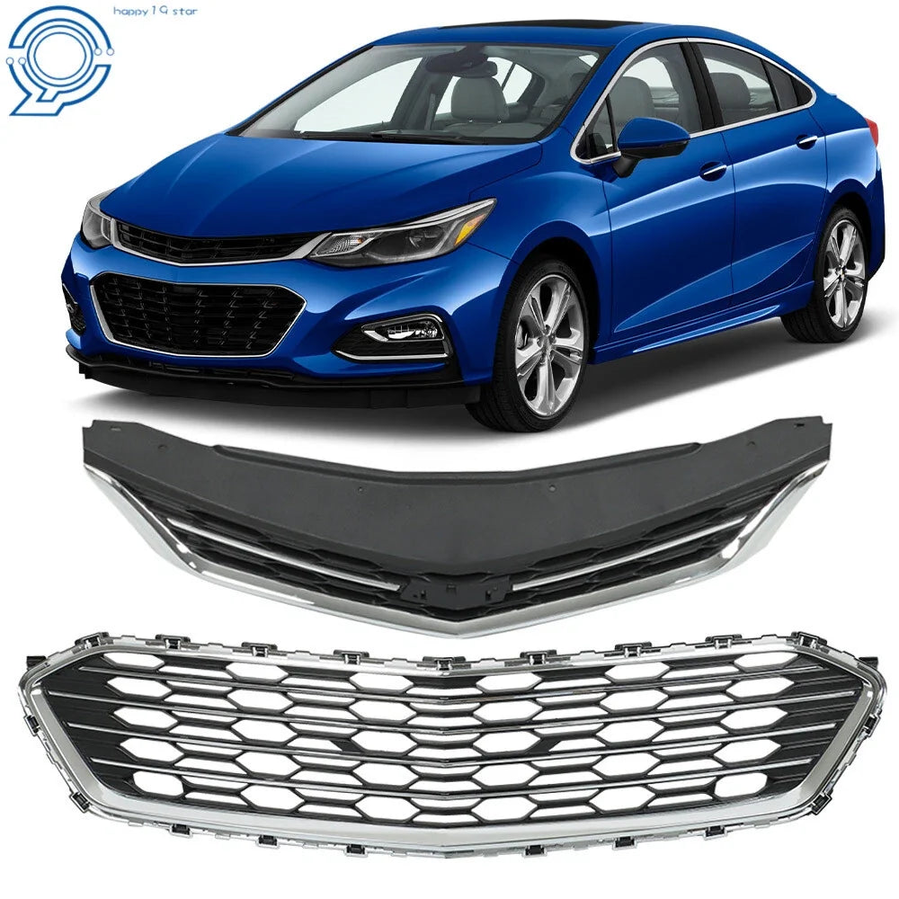 Front Upper and Lower Grille Set for Chevrolet Cruze Sedan (2016–2018)