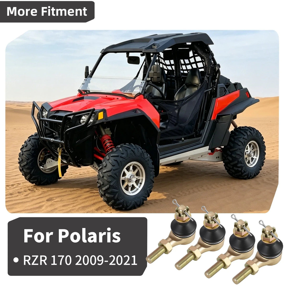 Tie Rod Ends with Nuts & Washers - 2 Pack for Polaris RZR 170 (2009-2021)