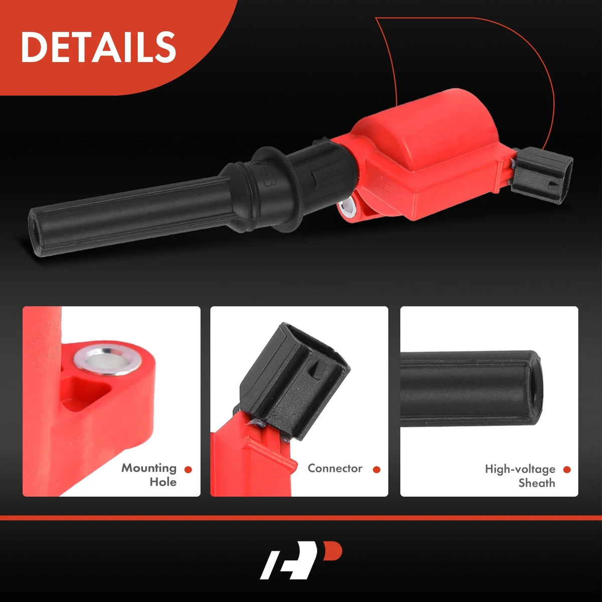 Set of 8 Red Ignition Coils for Ford Mustang, F-150, Explorer (1997–2010)