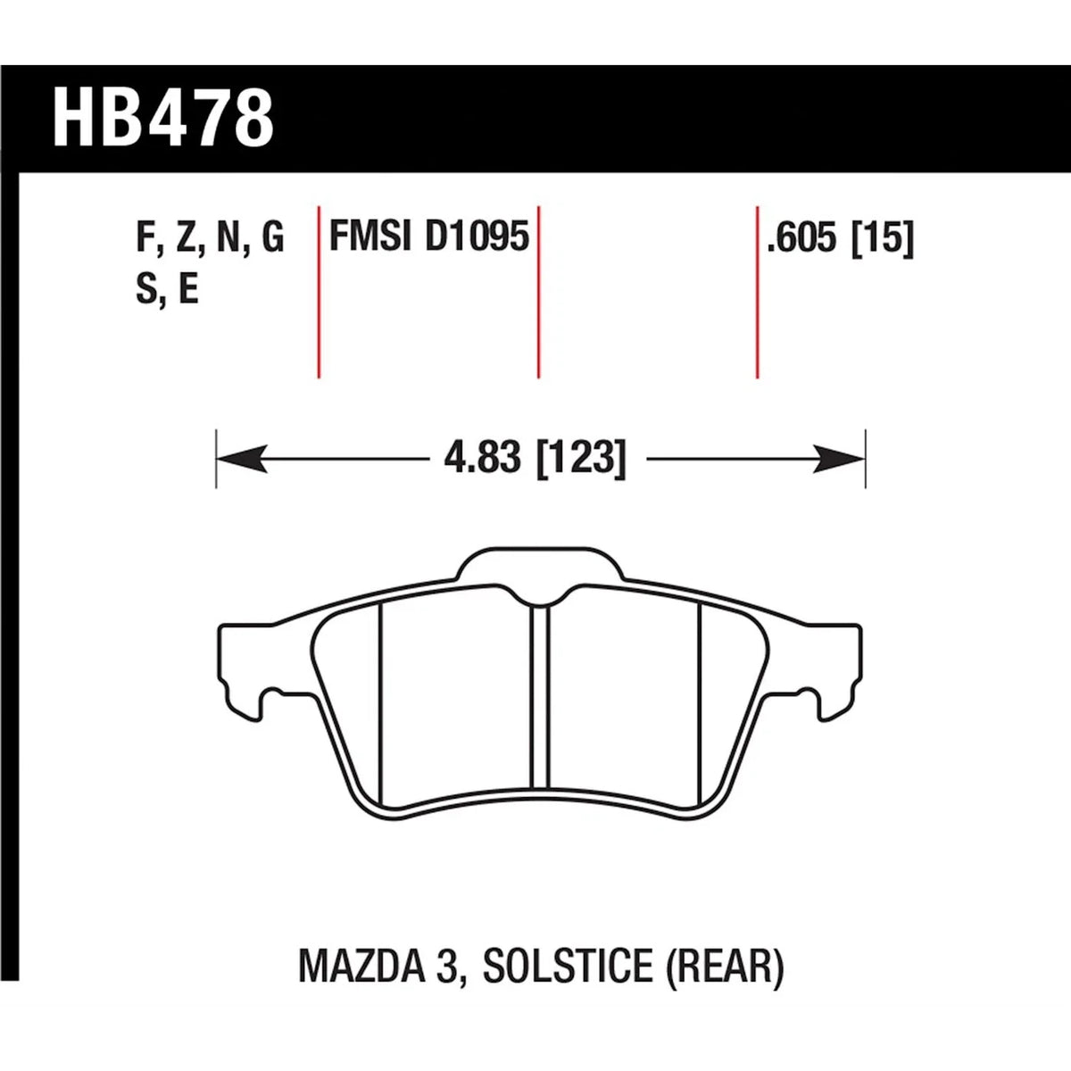 2 Brake Pads for Chevy Ford Transit Connect