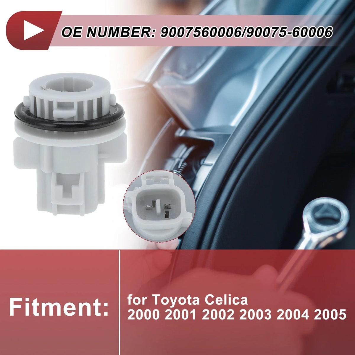Front Turn Signal Light Socket for Toyota Celica (2000–2005) No. 9007560006 2 Pin