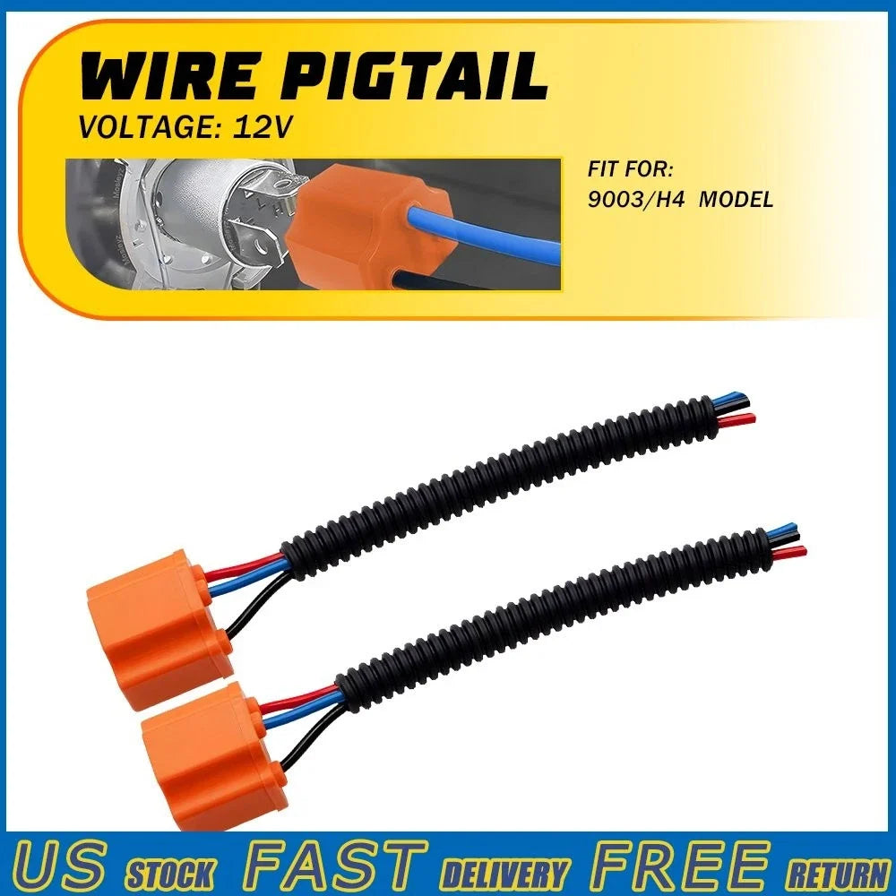 Extension Wire Pigtail Harness for H4 9003 Headlight (Replace V)