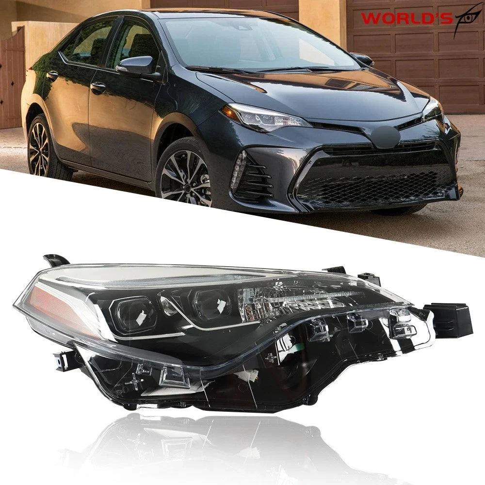 LED Headlight for Toyota Corolla SE XSE XLE (2017–2019) Right Side Black Clear