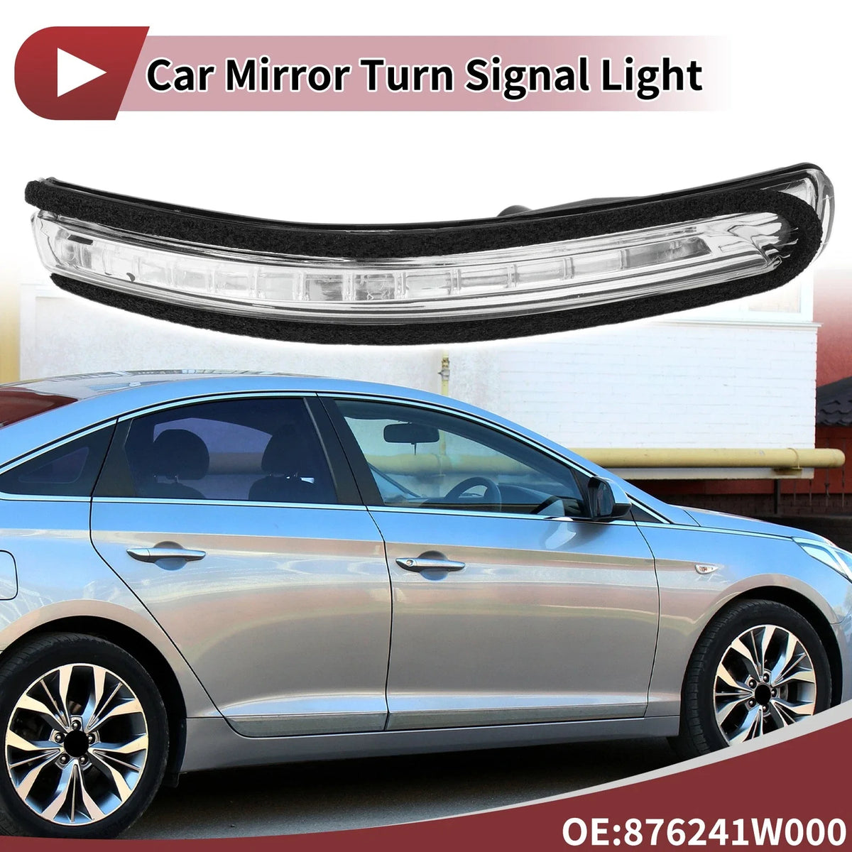Mirror Turn Signal Light for KIA Rio Pride (2012–2016) No. 876241W000 Right Black Clear