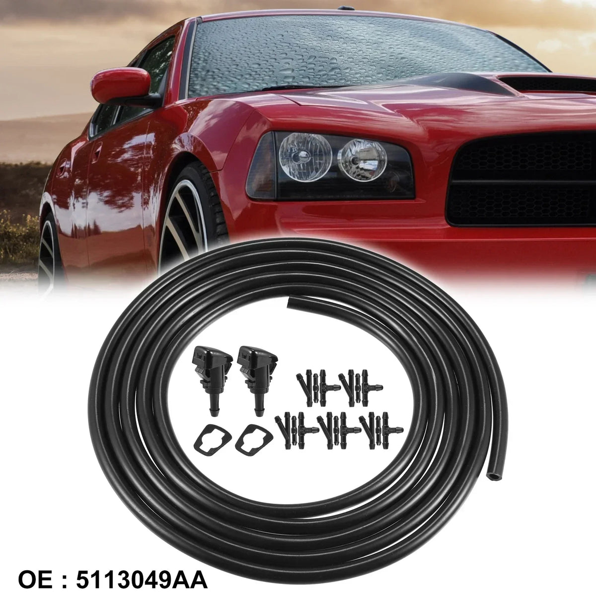 Windshield Washer Nozzle Set with 2.8m Hose for Dodge Chrysler