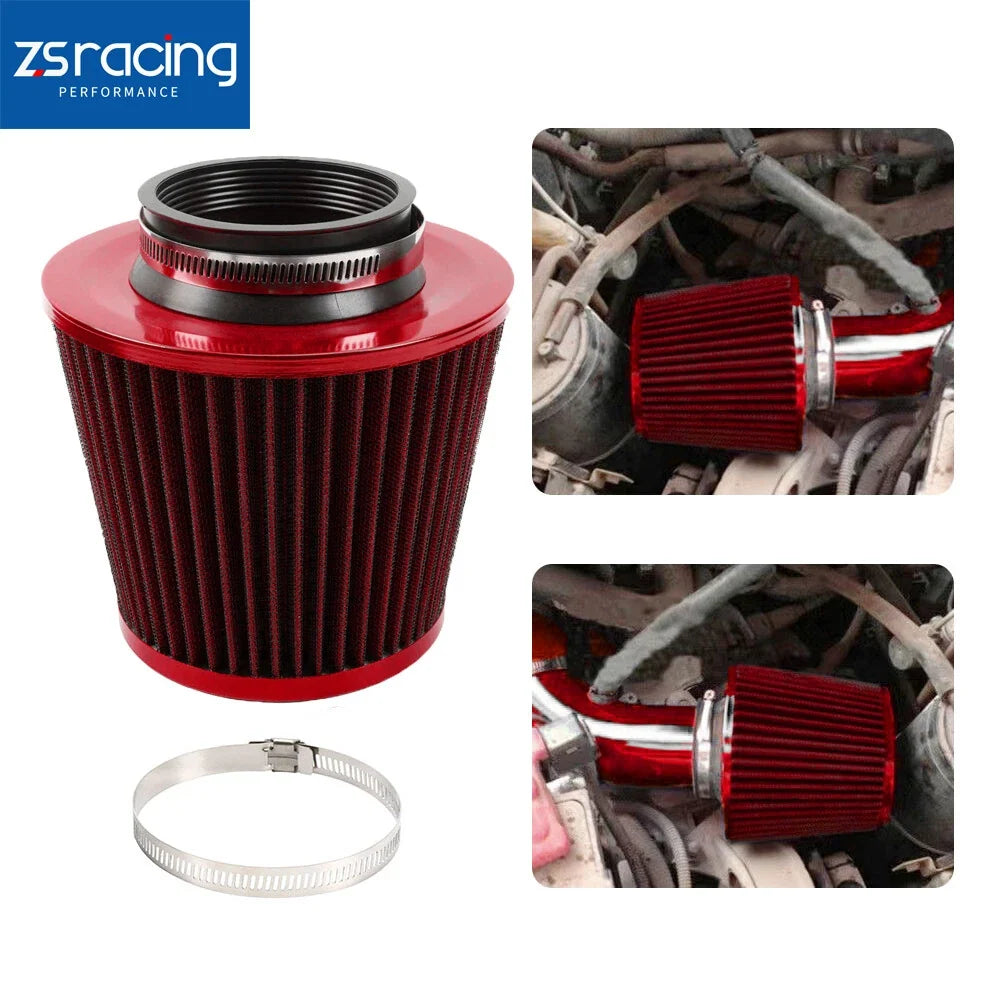 76mm High Flow Cold Air Intake Cone Filter - 3" Replacement